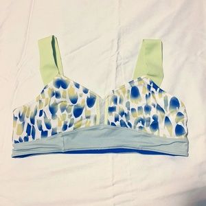 Alo Yoga Reversible Bra Blue Lime Cheetah L
